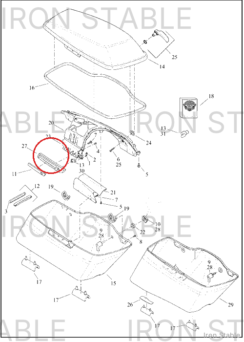Harley-Davidson Faceplate, Rh S/B, Crshd Ice Pr