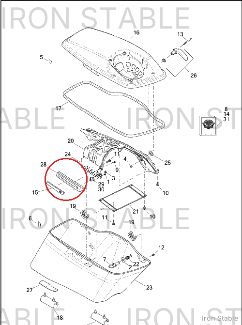Harley-Davidson Faceplate, Rh, Saddlebag