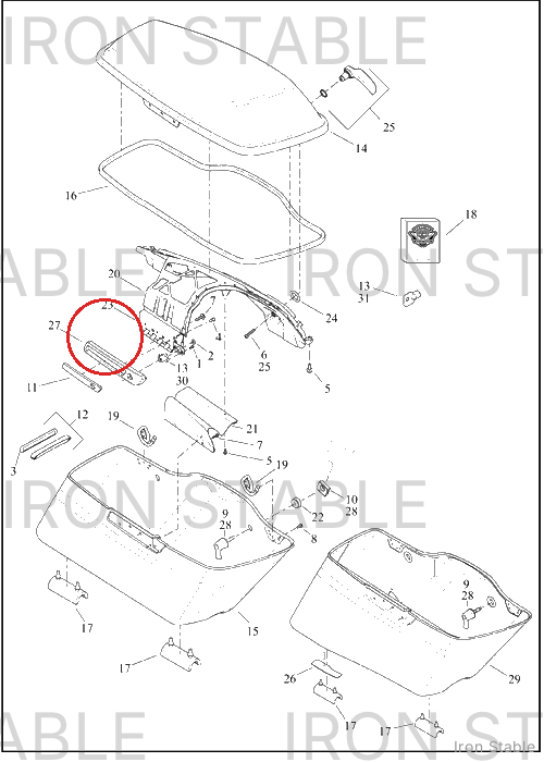 Harley-Davidson Faceplate, S/B Rh, Lgnd Blu Dn