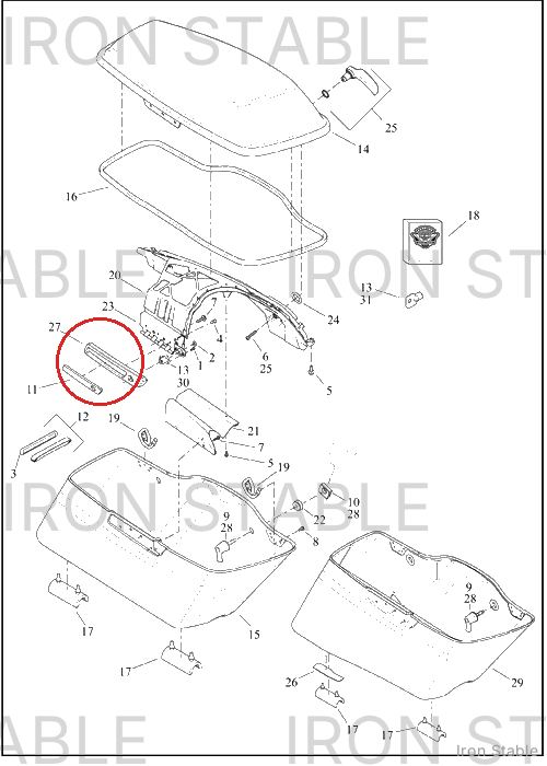 Harley-Davidson Faceplate, S/B Rh, Bnvl Salt P