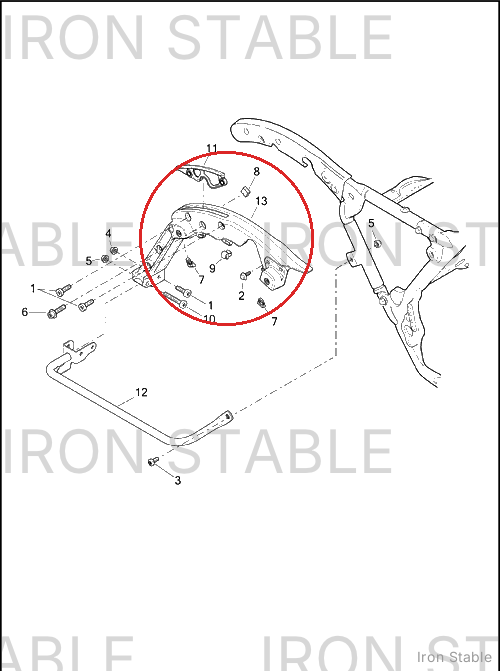 Harley-Davidson Support, Lh-Saddlebag, Solid