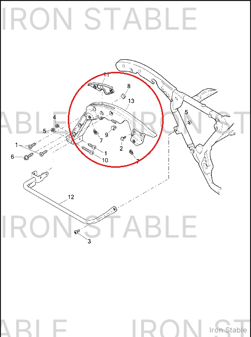Harley-Davidson Support, Rh-Saddlebag, Solid