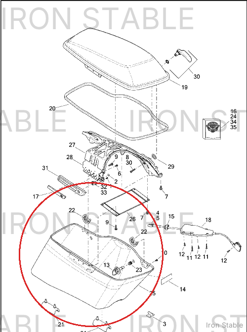 Harley-Davidson Bottom, Lh-Saddlebag, Solid