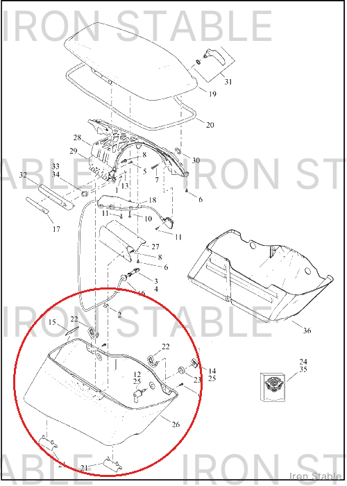 Harley-Davidson S-Bag Btm, Rh, Sld