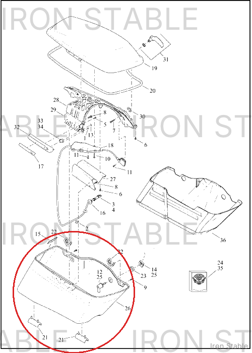 Harley-Davidson S-Bag Btm, Rh, Sld
