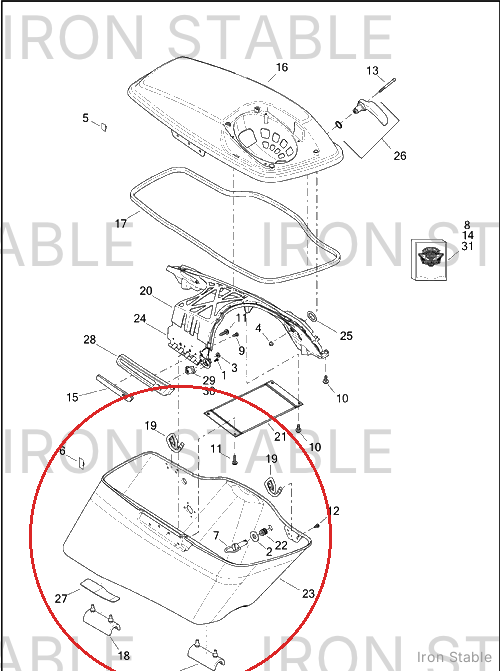Harley-Davidson Bottom, Lh-Saddlebag, Solid