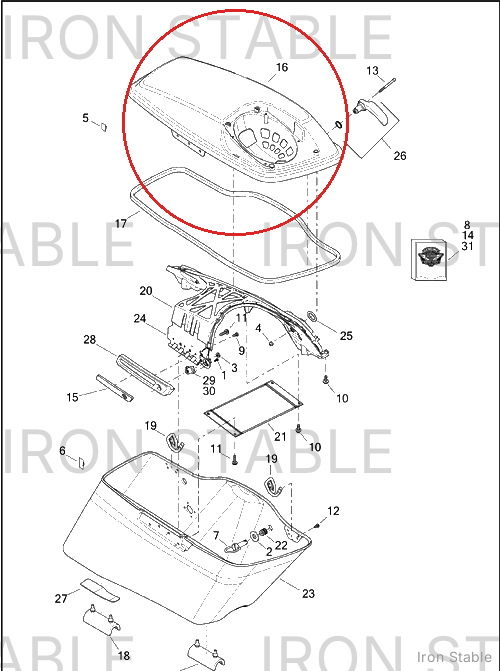 Harley-Davidson Kit-Cover Assembly, Rh-Saddlebag, Speaker