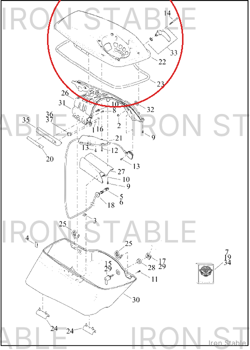 Harley-Davidson Kit, S-Bag Cov, Rh, Gunship Gra