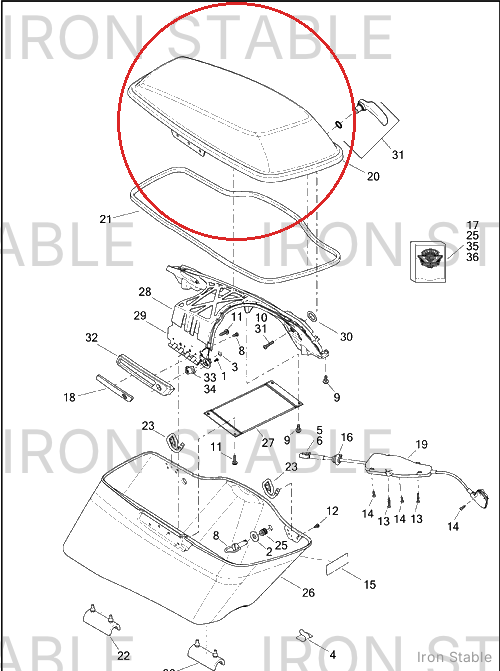 Harley-Davidson Kit-Cover, Rh-Saddlebag, Solid