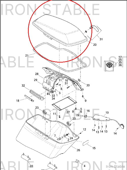 Harley-Davidson Kit-Cover, Rh-Saddlebag, Solid