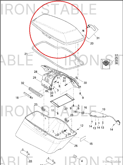 Harley-Davidson Kit-Cover, Rh-Saddlebag, Solid