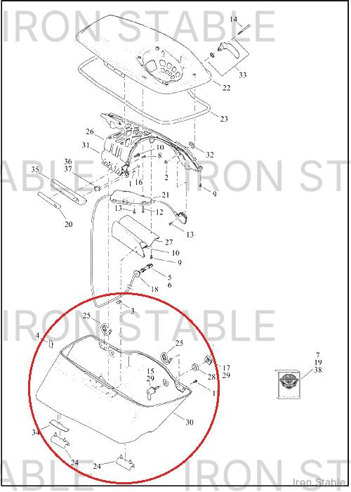 Harley-Davidson S-Bag Btm, Assembly, Extd, Lh, Sld