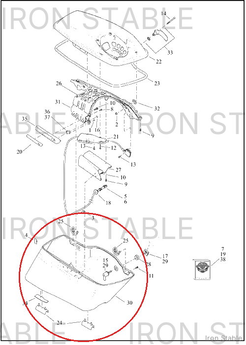 Harley-Davidson S-Bag Btm, Assembly.extd, Lh, Sld