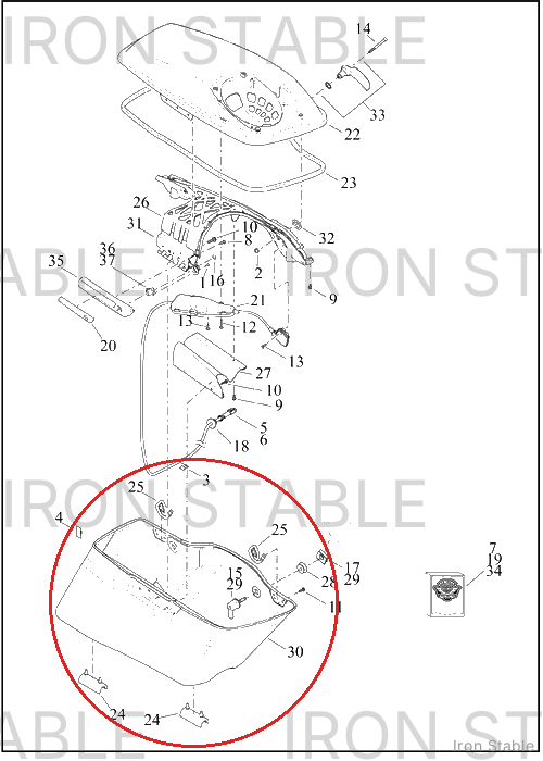 Harley-Davidson S-Bag Btm, Assembly, Extd, Rh, Sld