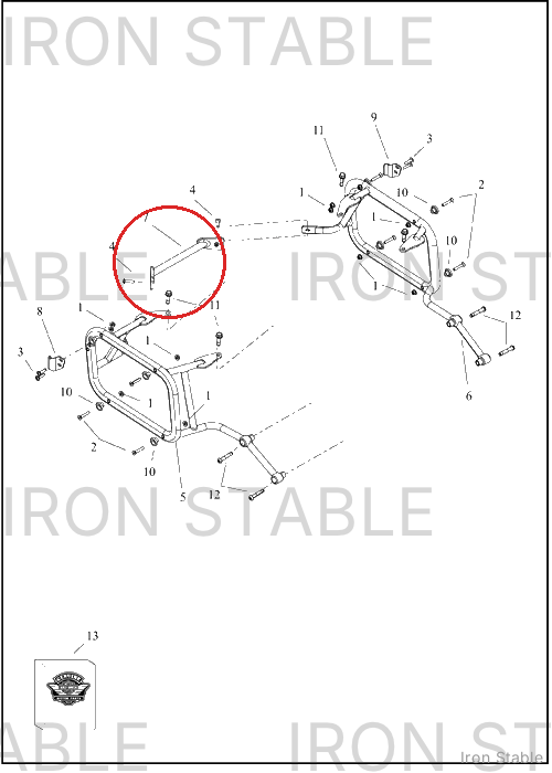 Harley-Davidson Support, S-Bag, Tie Link