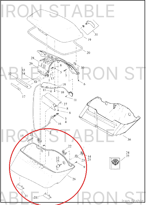 Harley-Davidson S-Bag Btm, Lh, Sld