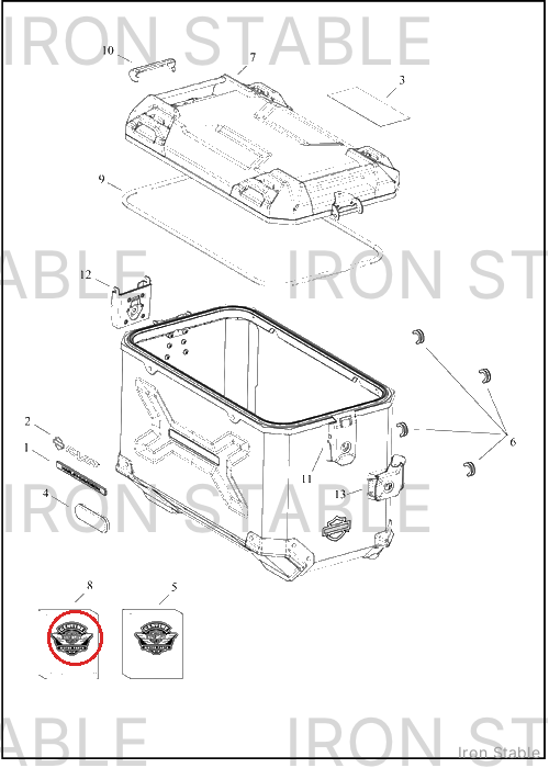 Harley-Davidson Kit, S-Bag, Lid, Teather, Aluminum