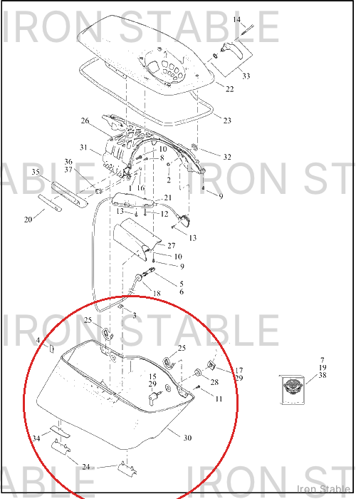 Harley-Davidson S-Bag, Sub-Assembly, Btm, Extd, Rh, Sol