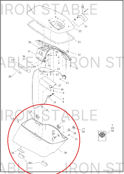 Harley-Davidson S-Bag, Sub-Assembly, Btm, Extd, Lh, Sol