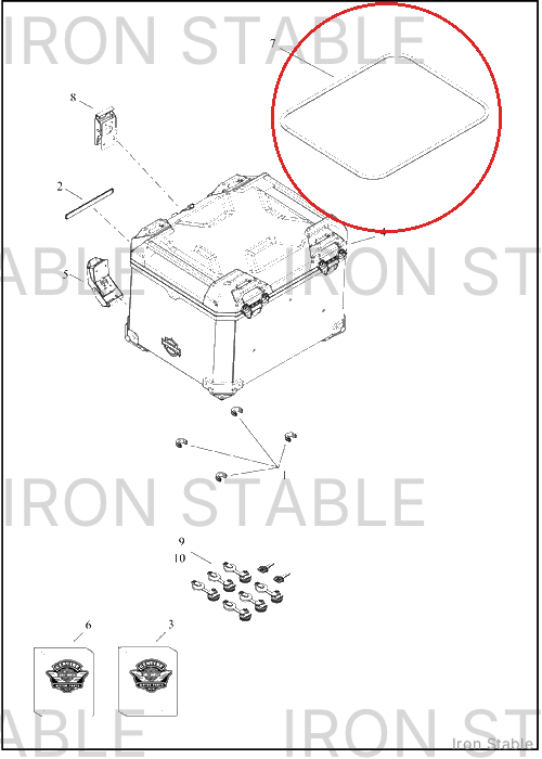 Harley-Davidson S-Bag, Gasket, Top Case