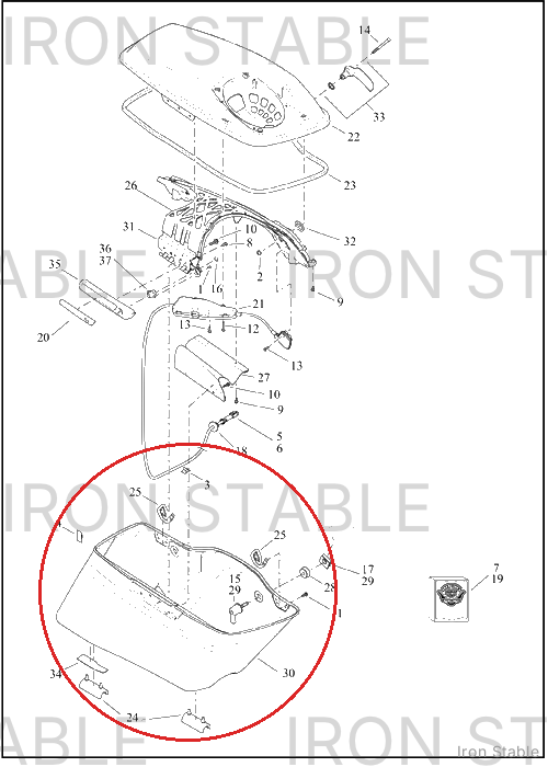Harley-Davidson S-Bag, Btm, Rh, Assembly, Sld