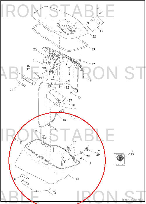 Harley-Davidson S-Bag, Btm, Lh, Assembly, Sld