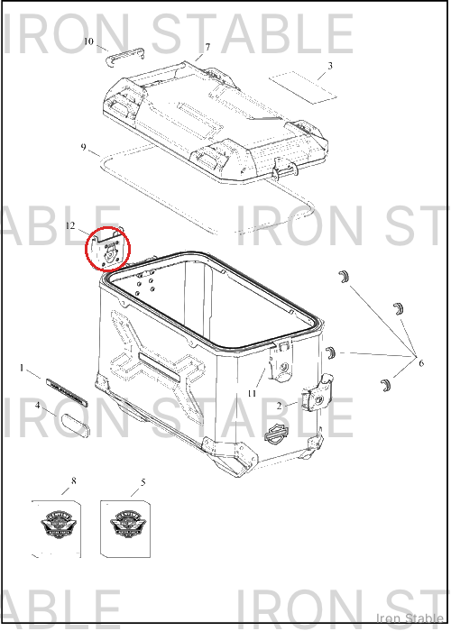 Harley-Davidson S-Bag, Aluminum, Hinge, Lower