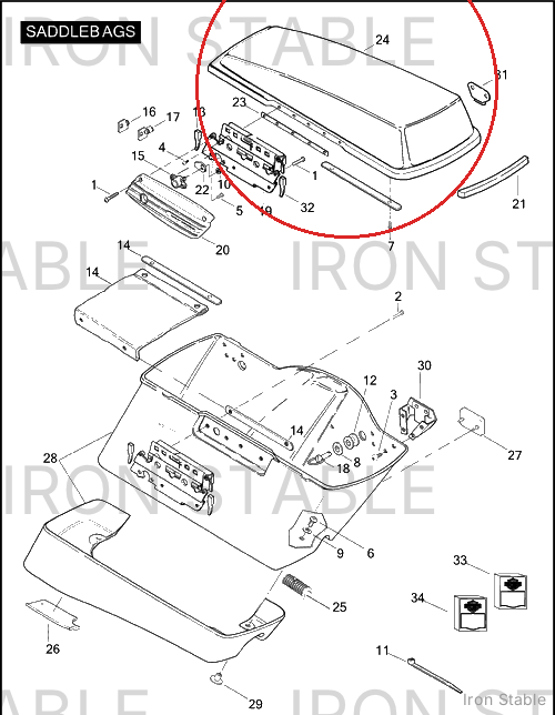 Harley-Davidson Cover Assembly, Rh/Saddlebag