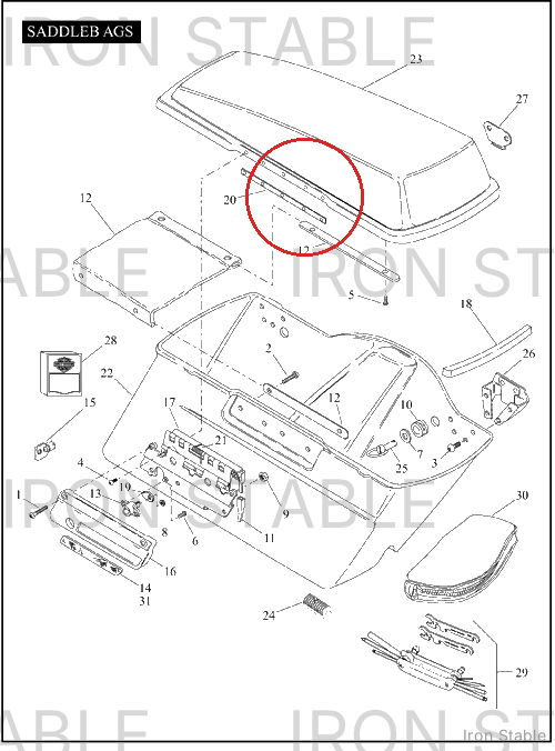 Harley-Davidson Backing Plate, Saddlebag