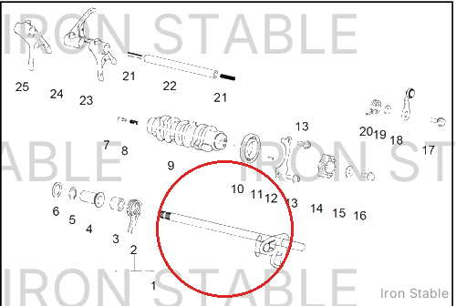 Harley-Davidson Shaft Assembly, Gear Shift