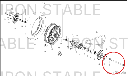 Harley-Davidson Rear Axle / M20 X 1.5 X 325 /