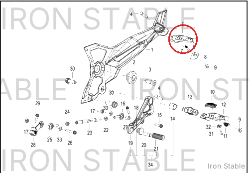Harley-Davidson Left Rear Pedal