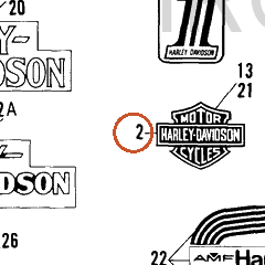 Harley-Davidson Decal, F'tank