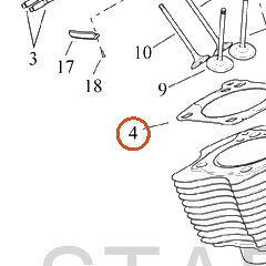 Harley-Davidson Gasket, Cyl Hd, 4.075