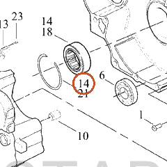 Harley-Davidson Bearing, F'whl, Sprkt Shaft