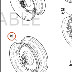 Harley-Davidson Whl, Rr, Hole, Clr, 17x6