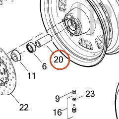 Harley-Davidson Spacer, Fr Whl Bearing, X