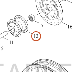 Harley-Davidson Hub, Front W/ Brgs