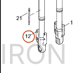 Harley-Davidson Fork, Rh/Front, Black