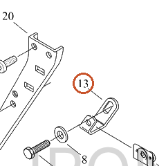 Harley-Davidson Bracket, Front Saddlebag Mounting, Flat Blk