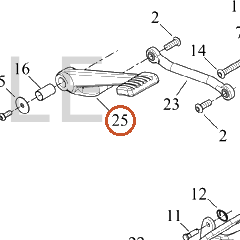 Harley-Davidson Pedal, Brake, Footbrake, Assembly