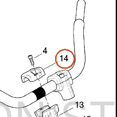 Harley-Davidson Clamp, Upr H-Bar, Gloss Black