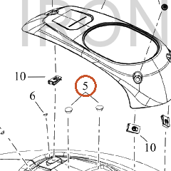 Harley-Davidson Trim, Bumpon, Console, Rbr