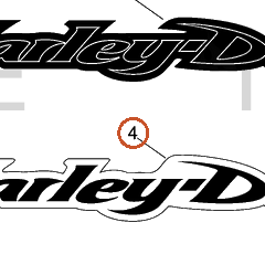 Harley-Davidson Medallion, Rh/F'tank
