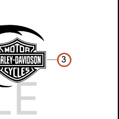 Harley-Davidson Medallion, Fuel Tank, Rh
