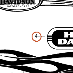 Harley-Davidson Medallion, Lh/F'tank, Burgundy