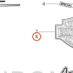 Harley-Davidson Medallion, Rh, Vivid Black/F'tan