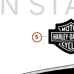 Harley-Davidson Medallion, Rh-F'tank, Bar&Shield