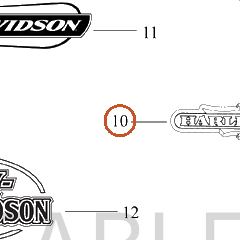 Harley-Davidson Medallion, Rh/F'tank