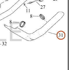 Harley-Davidson Shield, Exhaust, Front Pipe, Sschrm